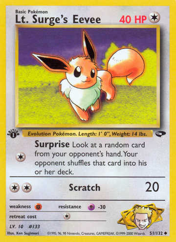 Eevee del teniente Surge (51/132) [Desafío de gimnasio, 1.ª edición] 