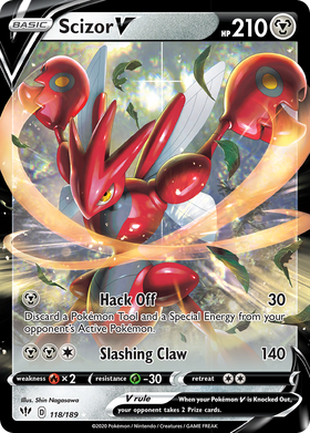 Scizor V (118/189) [Espada y escudo: oscuridad en llamas] 