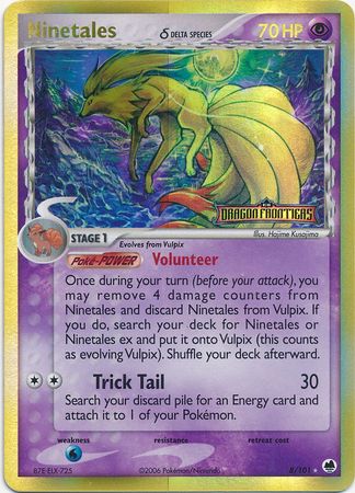 Ninetales (8/101) (Especie Delta) (Estampado) [EX: Dragon Frontiers] 
