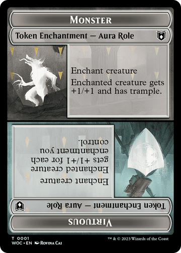 Copy // Monster Role / Virtuous Role Double-Sided Token [Wilds of Eldraine Commander Tokens] - 0