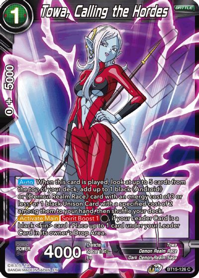 Towa, llamando a las hordas (BT15-126) [Duelo de los Saiyans] 
