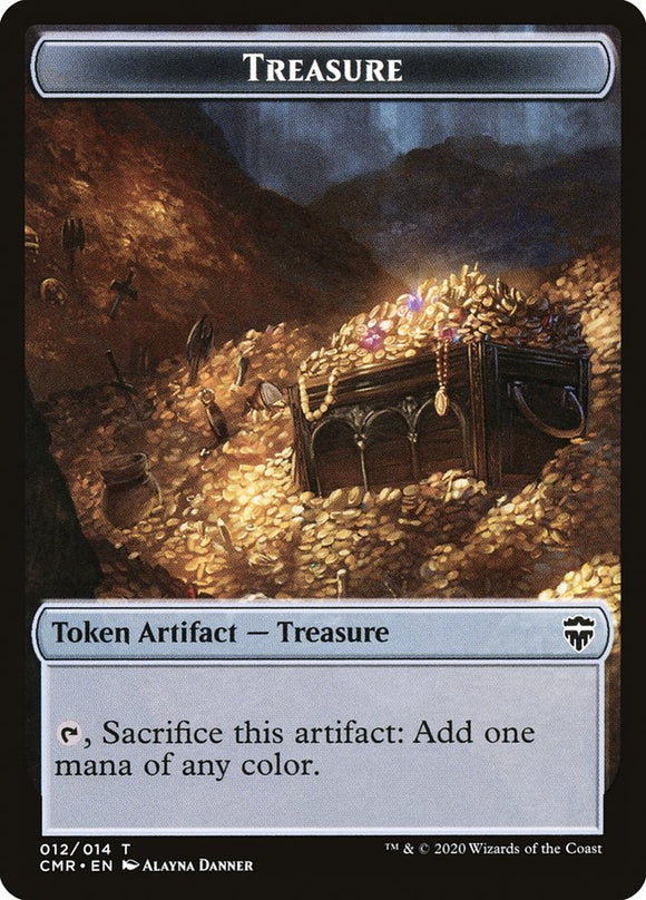 Ficha de doble cara de tesoro de roca [Fichas de Commander Legends] 