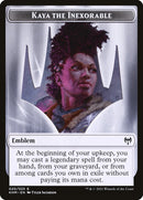Human Warrior // Kaya, the Inexorable Emblem Double-Sided Token [Kaldheim Tokens]-2