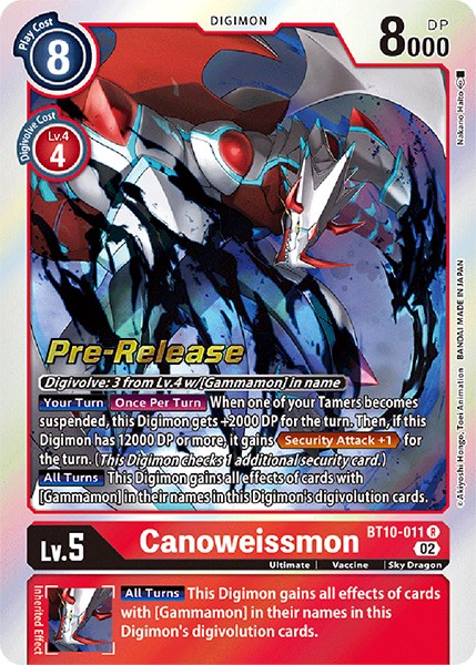 Canoweissmon [BT10-011] [Tarjetas de prelanzamiento de Encounter Xros] 
