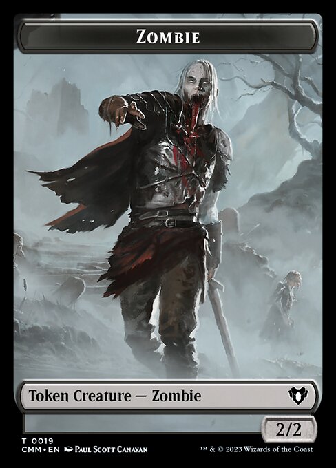 Pista // Ficha de doble cara Zombie (0019) [Fichas de Commander Masters] 