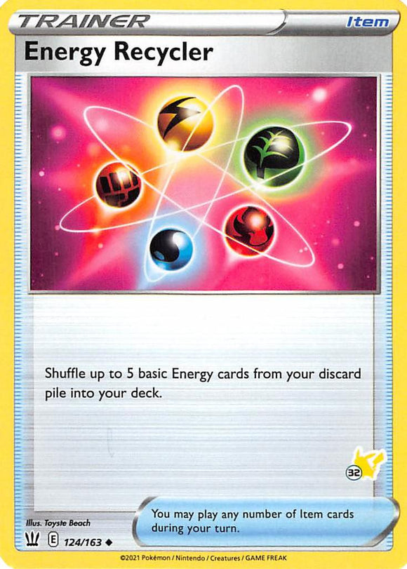 Reciclador de energía (124/163) (sello de Pikachu n.° 32) [Battle Academy 2022] 