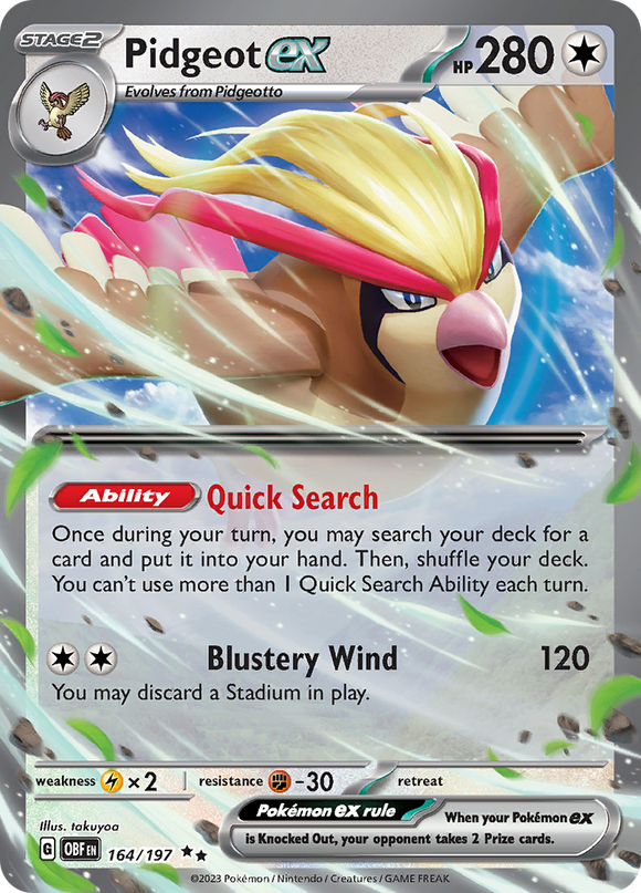 Pidgeot ex (164/197) [Scarlet &amp; Violet: Llamas de obsidiana] 