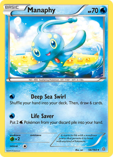 Manaphy (56/160) (Exclusivo del mazo de Arena de Batalla) (Exclusivo del mazo temático) [XY: Primal Clash] 