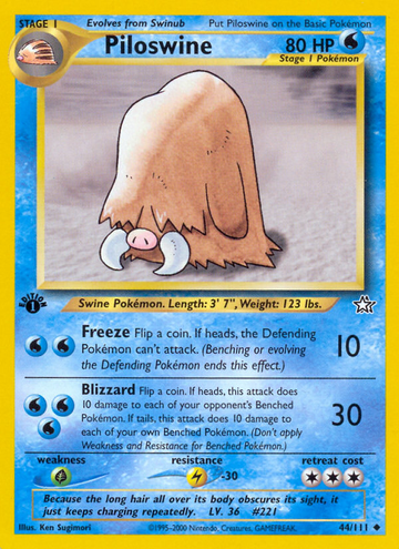 Piloswine (44/111) [Neo Genesis 1.ª edición] 
