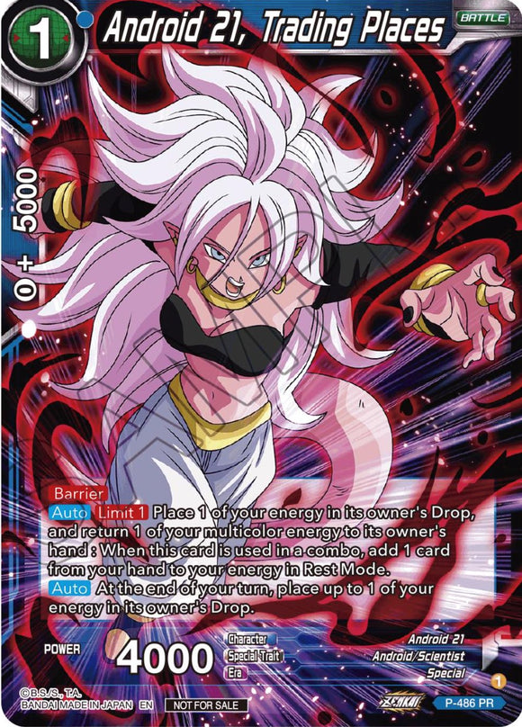 Androide 21, Intercambio de lugares (Paquete de torneo de la serie Zenkai Vol. 3) (P-486) ​​[Tarjetas de promoción de torneo] 