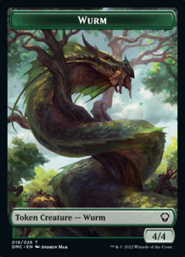 Bird (002) // Wurm Double-Sided Token [Dominaria United Tokens] - 0