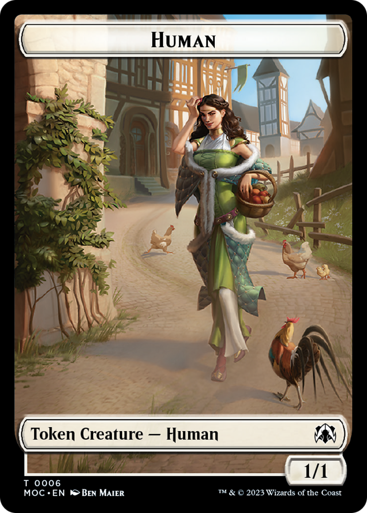 Zombie Knight // Human (6) Double-Sided Token [March of the Machine Commander Tokens] - 0