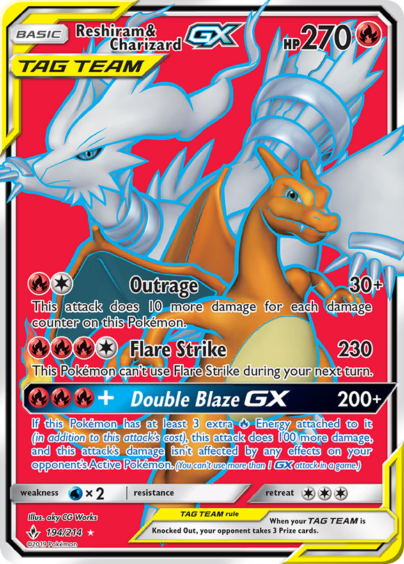 Reshiram y Charizard GX (194/214) [Sol y Luna: Lazos inquebrantables] 