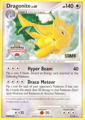 Dragonite (2/146) (National Championship Staff) [Diamond & Pearl: Legends Awakened]