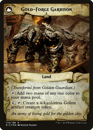 Golden Guardian // Gold-Forge Garrison [Rivals of Ixalan Prerelease Promos] - 0