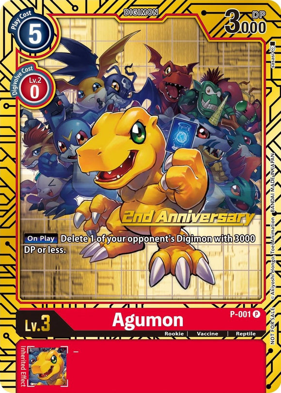 Agumon [P-001] (Juego de cartas del 2.º aniversario) [Tarjetas promocionales] 