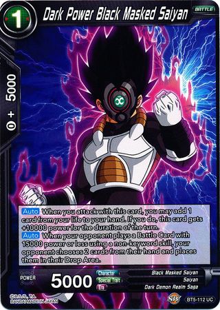 Saiyan enmascarado negro de Dark Power (BT5-112) [Renacimiento milagroso] 