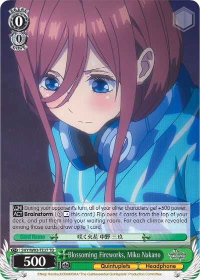 Fuegos artificiales florecientes, Miku Nakano (5HY/W83-TE37 TD) [Las quintillizas por excelencia] 