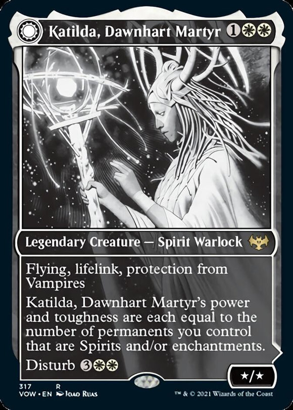 Katilda, mártir de Dawnhart // El amanecer de Katilda (Escena de la noche eterna) [Innistrad: Crimson Vow] 