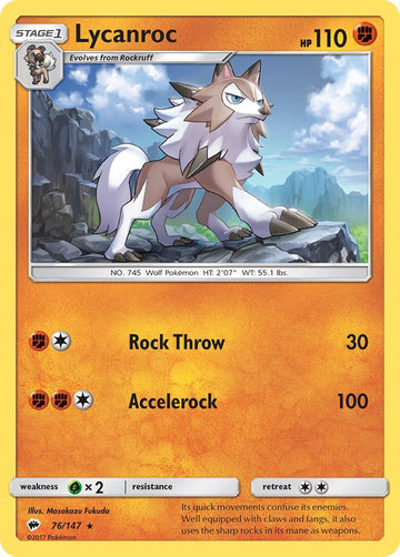 Lycanroc (76/147) (Exclusivo del mazo temático) [Sol y Luna: Sombras ardientes] 