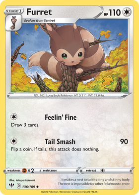 Furret (136/189) [Espada y escudo: oscuridad en llamas] 