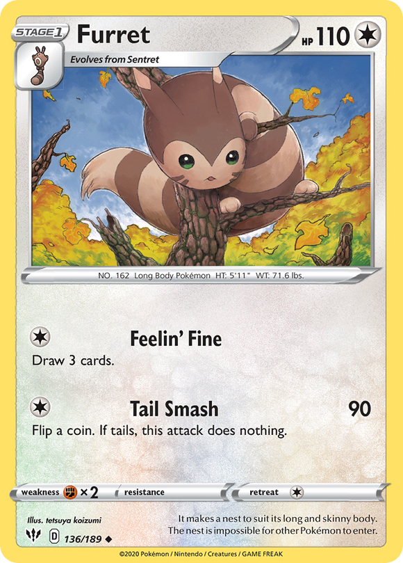 Furret (136/189) [Espada y escudo: oscuridad en llamas] 