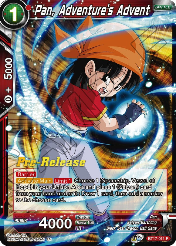 Pan, el advenimiento de la aventura (BT17-011) [Promociones de prelanzamiento de Ultimate Squad] 