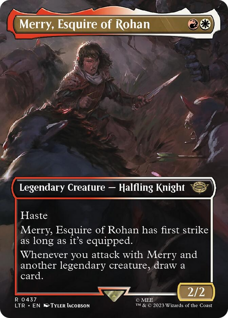 Merry, Esquire of Rohan (Borderless Alternate Art) [The Lord of the Ri | Red Fox Gaming Merry, Esquire of Rohan (Borderless Alternate Art) [The Lord of the Ri | Red Fox Gaming