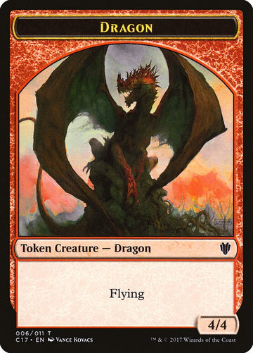 Cat Dragon // Dragon (006) Double-Sided Token [Commander 2017 Tokens] - 0