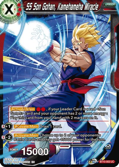 SS Son Gohan, Kamehameha Miracle (BT15-003) [Duelo de Saiyans] 