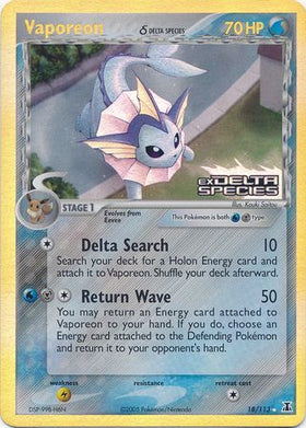 Vaporeon (18/113) (Especie Delta) (Estampado) [EX: Especie Delta] 