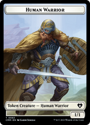 Human Warrior // Zombie Army Double-Sided Token [Commander Masters Tokens]-1