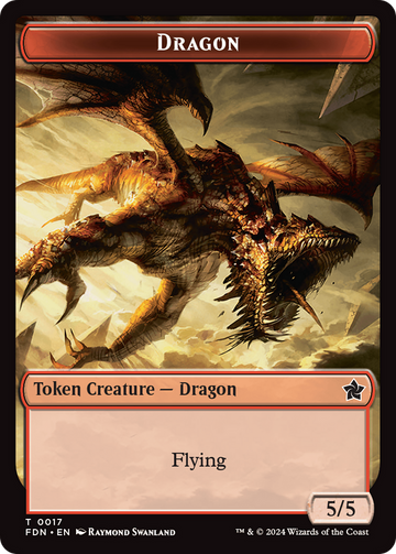 Dragon (0016) // Dragon (0017) Doubled-Sided Token [Foundations Tokens] - 0