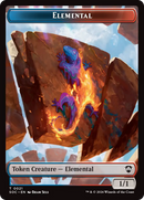 Elemental (0021) // Phyrexian Myr Double-Sided Token [Secrets of Strixhaven Commander Tokens]-1