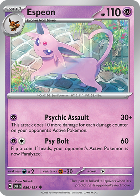 Espeon (086/197) [Scarlet &amp; Violet: Llamas de obsidiana] 