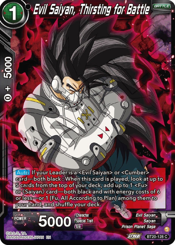 Saiyajin malvado, sediento de batalla (BT20-128) [Poder absorbido] 