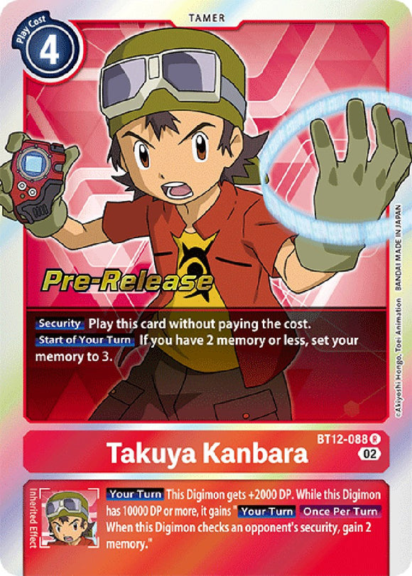 Takuya Kanbara [BT12-088] [Tarjetas de prelanzamiento de Across Time] 