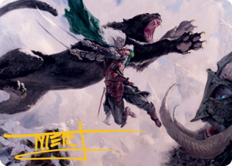 Tarjeta de arte de Drizzt Do'Urden (firma estampada en dorado) [Serie de arte de Dungeons &amp; Dragons: Adventures in the Forgotten Realms] 