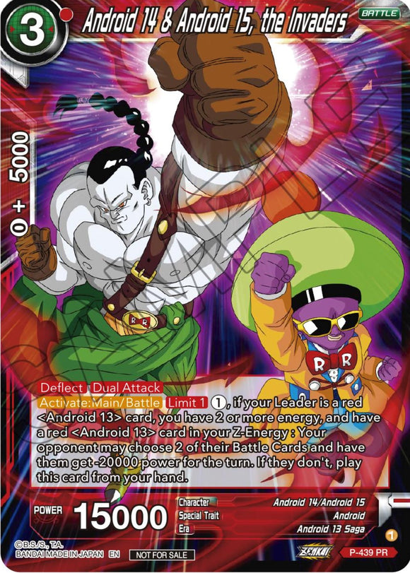 Androide 14 y Androide 15, los invasores (Paquete de torneo de la serie Zenkai vol. 2) (P-439) [Tarjetas de promoción de torneo] 