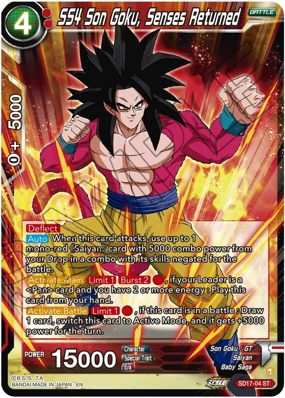 SS4 Son Goku recupera sus sentidos (SD17-04) [El amanecer de las Z-Leyendas] 