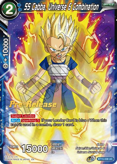 SS Cabba, combinación del Universo 6 (BT15-038) [Promociones previas al lanzamiento de Saiyan Showdown] 
