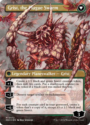Grist, Voracious Larva // Grist, the Plague Swarm (Borderless) (Textured Foil) [Modern Horizons 3] - 0