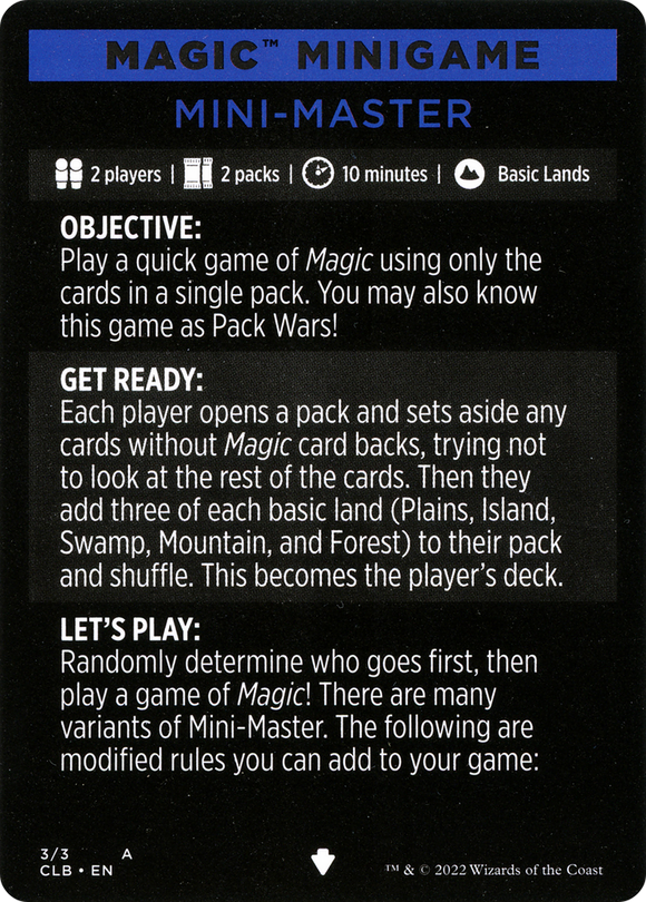 Mini-Master (Minijuego mágico) [Minijuego de Commander Legends: Battle for Baldur's Gate] 