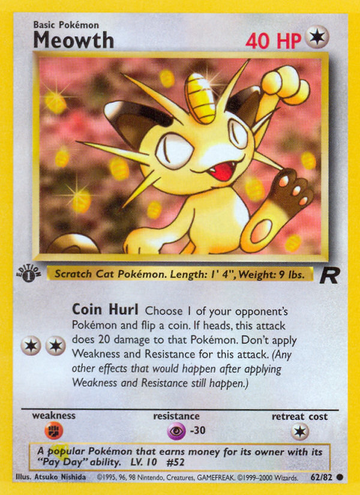 Meowth (62/82) [Equipo Rocket 1.ª Edición] 