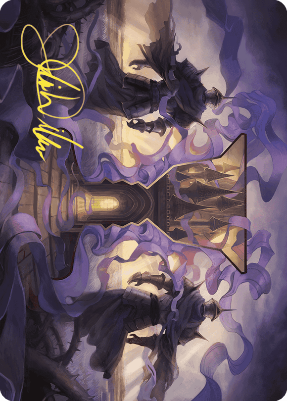 Tarjeta de arte de la Corte de Locthwain (firma estampada en oro) [Serie de arte Wilds of Eldraine] 