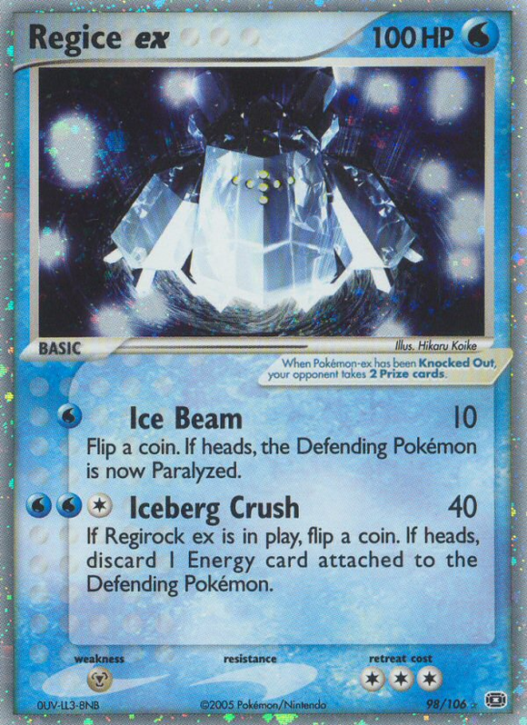 Regice ex (98/106) [EX: Esmeralda] 