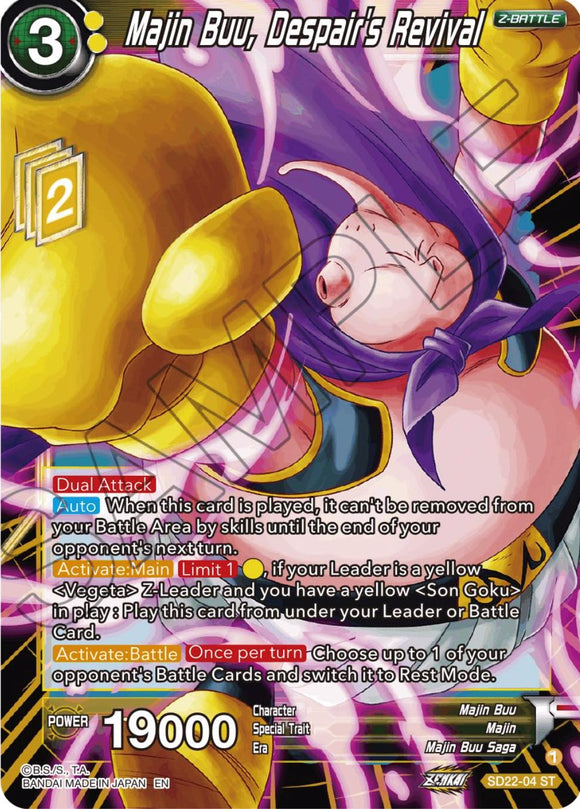 Majin Buu, Despair's Revival (Exclusivo del mazo inicial) (SD22-04) [Poder absorbido] 