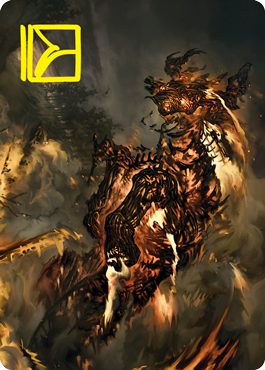 Tarjeta de arte de Pyre Spawn (firma estampada en dorado) [Serie de arte de Innistrad: Crimson Vow] 