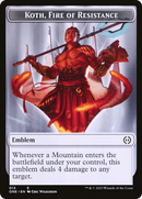 Koth, Fire of Resistance Emblem [Phyrexia: All Will Be One Tokens]-2