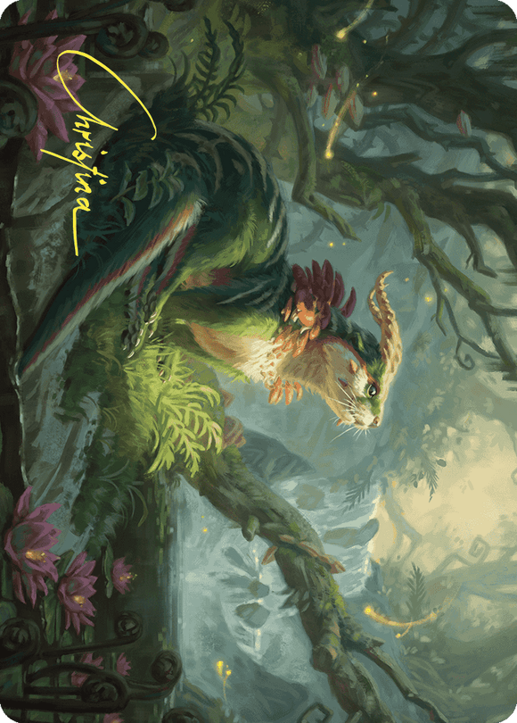 Tarjeta de arte de Nutria esquiva (firma estampada en dorado) [Serie de arte Wilds of Eldraine] 